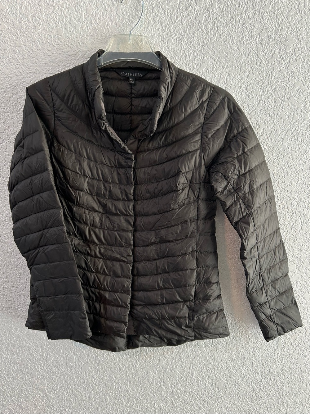 Athleta Black Goose Down Puffer Jacket XXS Quilted Lightweight